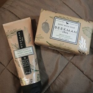 Beekman 1802 Sweet Grass Goat Milk Hand Cream and Soap Set